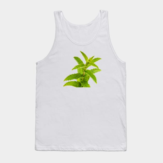 Fresh Mint Leaves Detail Tank Top by THP Creative